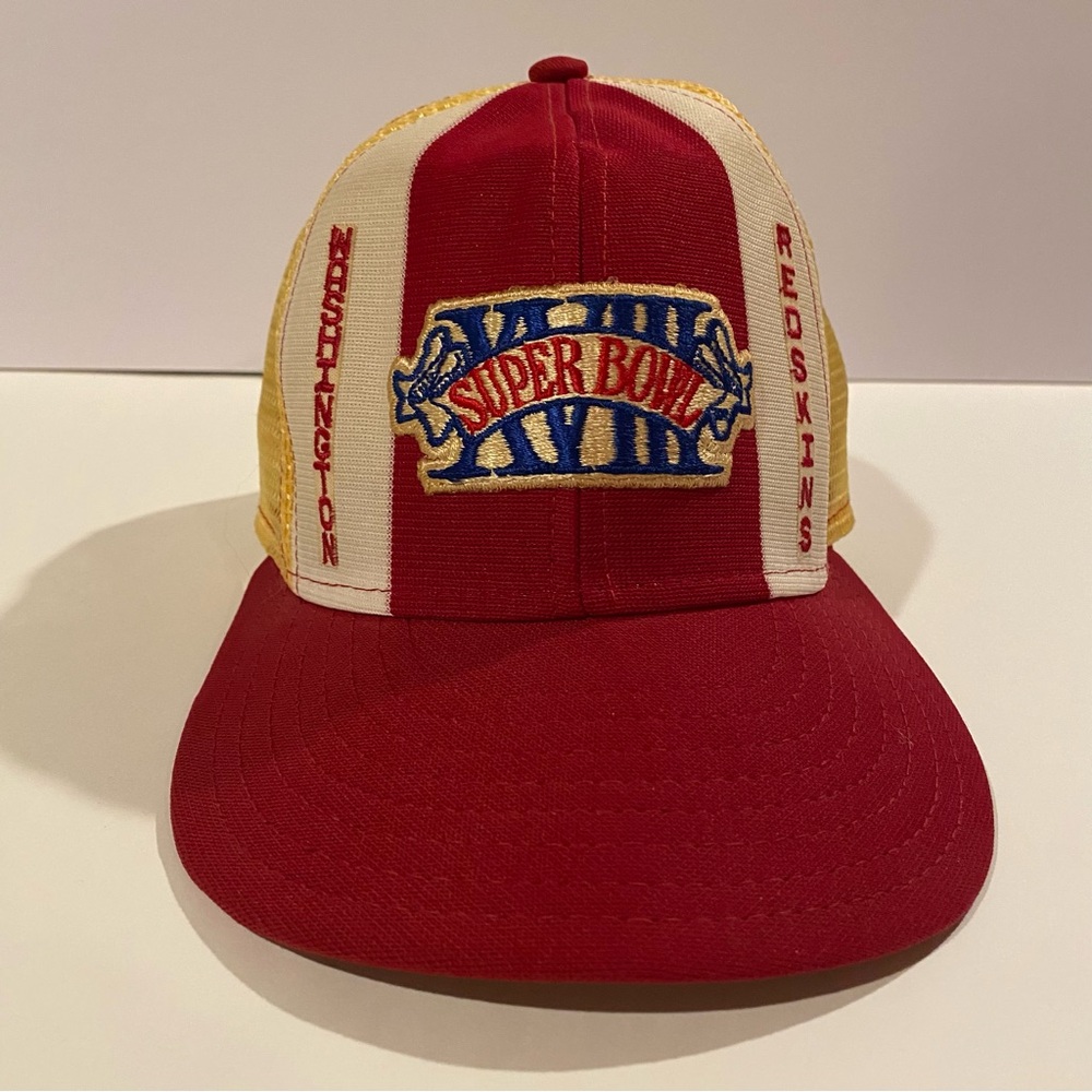 Vintage Washington Redskins Cap Men’s Regular Red Yellow AJD XVIII Super Bowl